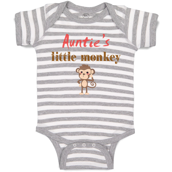 Baby Clothes Auntie's Little Monkey Aunt Funny Baby Bodysuits Boy & Girl Cotton