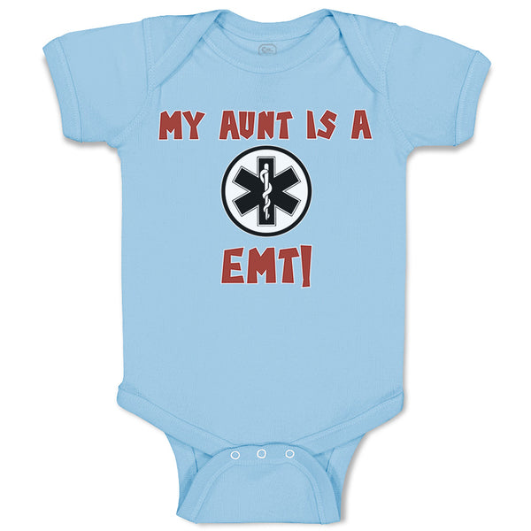 Baby Clothes My Aunt Is A Emt! Paramedic Baby Bodysuits Boy & Girl Cotton