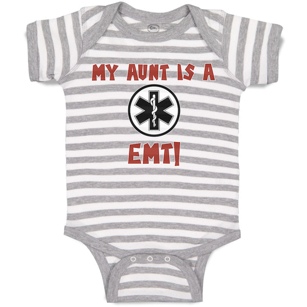 Baby Clothes My Aunt Is A Emt! Paramedic Baby Bodysuits Boy & Girl Cotton