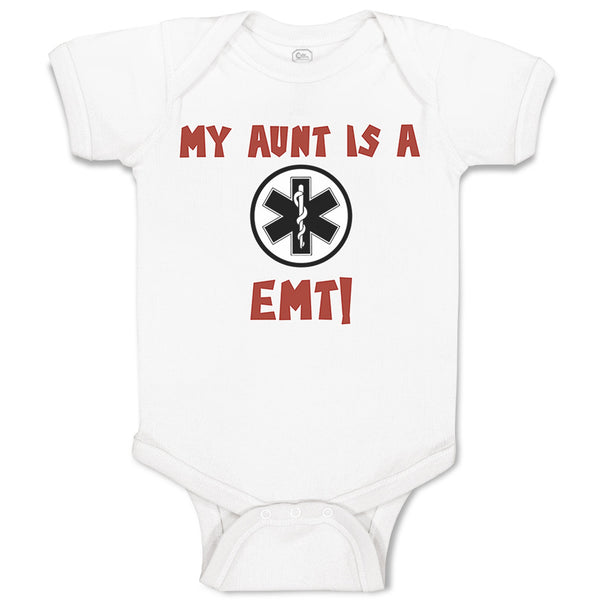 Baby Clothes My Aunt Is A Emt! Paramedic Baby Bodysuits Boy & Girl Cotton