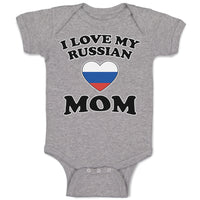 Baby Clothes I Love My Russian Mom Mothers Baby Bodysuits Boy & Girl Cotton