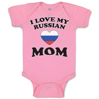 Baby Clothes I Love My Russian Mom Mothers Baby Bodysuits Boy & Girl Cotton