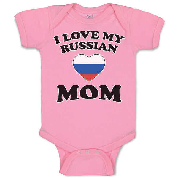 Baby Clothes I Love My Russian Mom Mothers Baby Bodysuits Boy & Girl Cotton