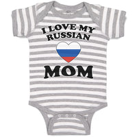 Baby Clothes I Love My Russian Mom Mothers Baby Bodysuits Boy & Girl Cotton