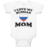 Baby Clothes I Love My Russian Mom Mothers Baby Bodysuits Boy & Girl Cotton