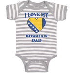 Baby Clothes I Love My Bosnian Dad Father's Day Baby Bodysuits Boy & Girl Cotton