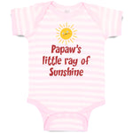 Baby Clothes Papaw's Little Ray of Sunshine Grandpa Grandfather Grandfather Dad