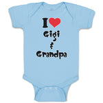 Baby Clothes I Love My Gigi and Grandpa Grandparents Baby Bodysuits Cotton