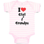Baby Clothes I Love My Gigi and Grandpa Grandparents Baby Bodysuits Cotton