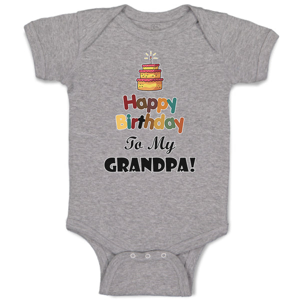 Baby Clothes Happy Birthday to My Grandpa Grandfather Baby Bodysuits Cotton