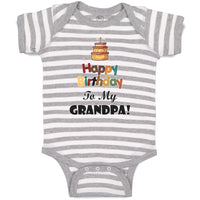 Baby Clothes Happy Birthday to My Grandpa Grandfather Baby Bodysuits Cotton