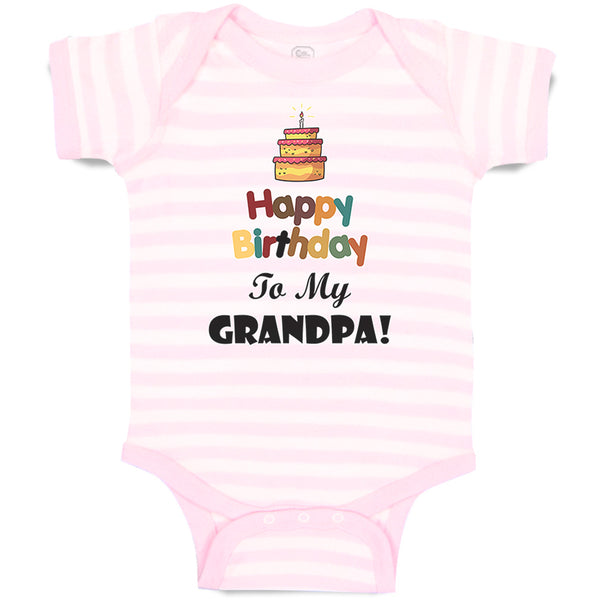 Baby Clothes Happy Birthday to My Grandpa Grandfather Baby Bodysuits Cotton