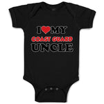Baby Clothes I Love My Coast Guard Uncle Baby Bodysuits Boy & Girl Cotton