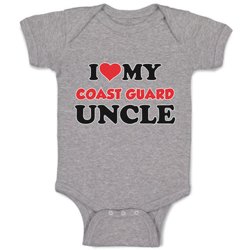 Baby Clothes I Love My Coast Guard Uncle Baby Bodysuits Boy & Girl Cotton