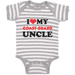 Baby Clothes I Love My Coast Guard Uncle Baby Bodysuits Boy & Girl Cotton