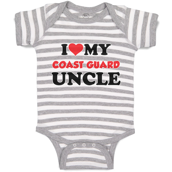 Baby Clothes I Love My Coast Guard Uncle Baby Bodysuits Boy & Girl Cotton