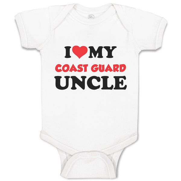 Baby Clothes I Love My Coast Guard Uncle Baby Bodysuits Boy & Girl Cotton