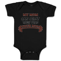 Baby Clothes My Mom Can Squat More than Your Mom Mothers Baby Bodysuits Cotton