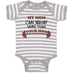 Baby Clothes My Mom Can Squat More than Your Mom Mothers Baby Bodysuits Cotton