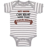 Baby Clothes My Mom Can Squat More than Your Mom Mothers Baby Bodysuits Cotton