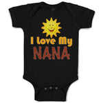 Baby Clothes I Love My Nana Grandmother Grandma Style A Baby Bodysuits Cotton