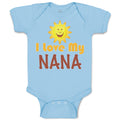 Baby Clothes I Love My Nana Grandmother Grandma Style A Baby Bodysuits Cotton