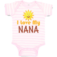 Baby Clothes I Love My Nana Grandmother Grandma Style A Baby Bodysuits Cotton