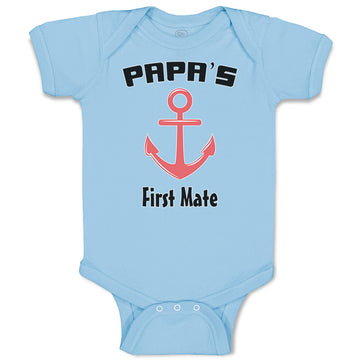 Baby Clothes Papa's First Mate Sailing Captain Dad Father's Day Baby Bodysuits