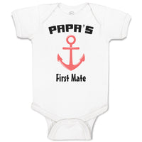 Baby Clothes Papa's First Mate Sailing Captain Dad Father's Day Baby Bodysuits