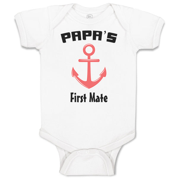 Baby Clothes Papa's First Mate Sailing Captain Dad Father's Day Baby Bodysuits