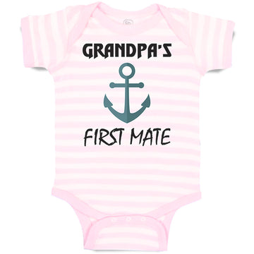 Baby Clothes Grandpa's First Mate Grandpa Grandfather Baby Bodysuits Cotton