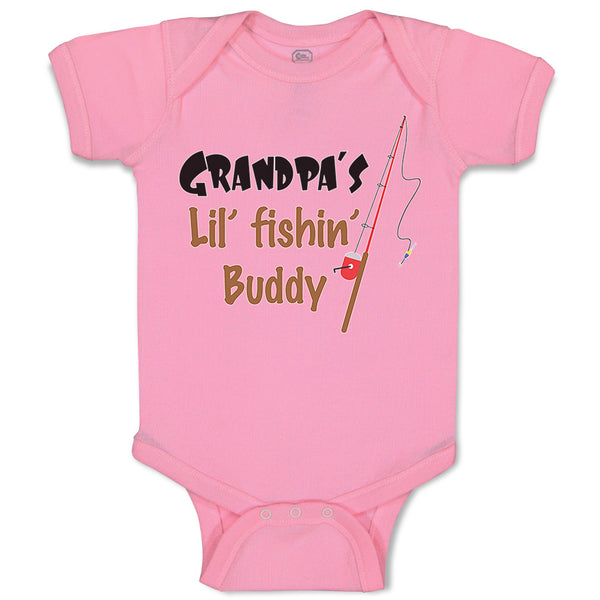Baby Clothes Grandpas' Lil' Fishing Buddy Grandpa Grandfather Baby Bodysuits