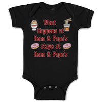 Baby Clothes What Happens at Nana & Papa's Stays at Nana & Papa's Baby Bodysuits