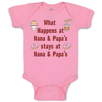 Baby Clothes What Happens at Nana & Papa's Stays at Nana & Papa's Baby Bodysuits