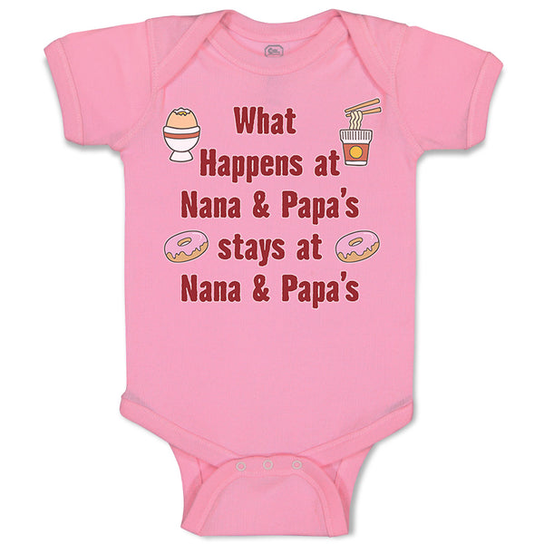 Baby Clothes What Happens at Nana & Papa's Stays at Nana & Papa's Baby Bodysuits
