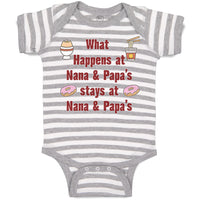Baby Clothes What Happens at Nana & Papa's Stays at Nana & Papa's Baby Bodysuits