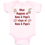 Baby Clothes What Happens at Nana & Papa's Stays at Nana & Papa's Baby Bodysuits