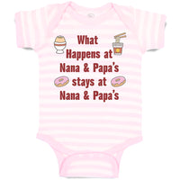 Baby Clothes What Happens at Nana & Papa's Stays at Nana & Papa's Baby Bodysuits