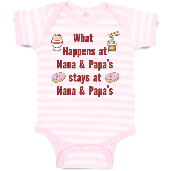 Baby Clothes What Happens at Nana & Papa's Stays at Nana & Papa's Baby Bodysuits