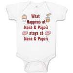 Baby Clothes What Happens at Nana & Papa's Stays at Nana & Papa's Baby Bodysuits