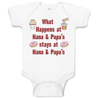 Baby Clothes What Happens at Nana & Papa's Stays at Nana & Papa's Baby Bodysuits