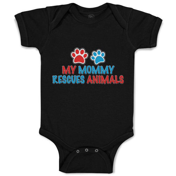 Baby Clothes My Mommy Rescues Animals Mom Mothers Day Baby Bodysuits Cotton