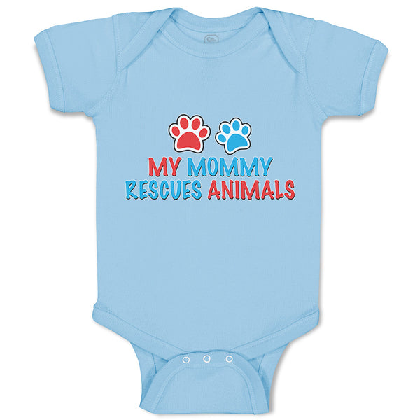 Baby Clothes My Mommy Rescues Animals Mom Mothers Day Baby Bodysuits Cotton