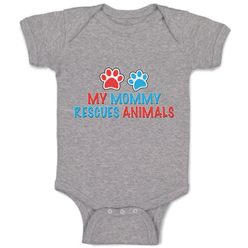 Baby Clothes My Mommy Rescues Animals Mom Mothers Day Baby Bodysuits Cotton