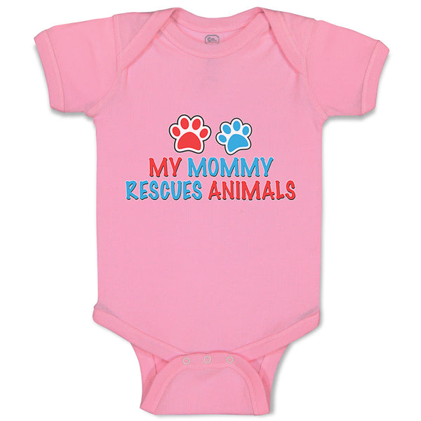 Baby Clothes My Mommy Rescues Animals Mom Mothers Day Baby Bodysuits Cotton