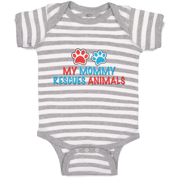 Baby Clothes My Mommy Rescues Animals Mom Mothers Day Baby Bodysuits Cotton