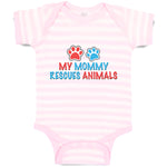 Baby Clothes My Mommy Rescues Animals Mom Mothers Day Baby Bodysuits Cotton