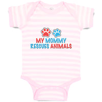 Baby Clothes My Mommy Rescues Animals Mom Mothers Day Baby Bodysuits Cotton