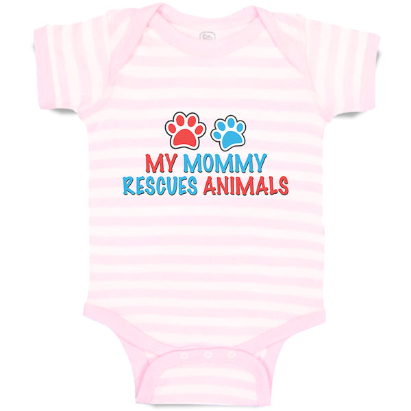 Baby Clothes My Mommy Rescues Animals Mom Mothers Day Baby Bodysuits Cotton