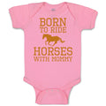 Baby Clothes Born to Ride Horses with Mommy Baby Bodysuits Boy & Girl Cotton